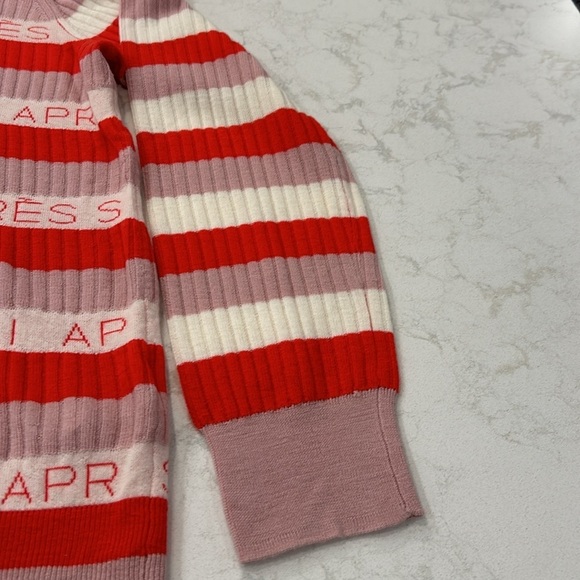 J. Crew Women’s Size XL Red Cream Pink Striped Margot Apres Ski Ribbed Sweater - Picture 7 of 12